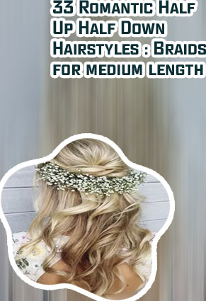 Half up half down wedding hair medium length