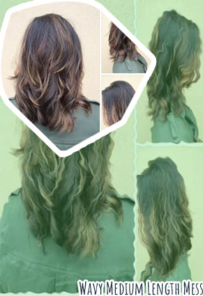 Medium length wavy layered hair