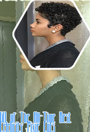 Naturally curly pixie cut